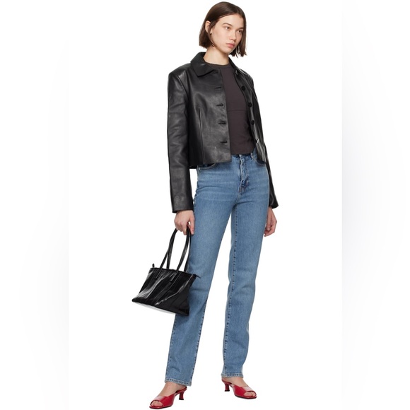 FRAME The Ruler High Rise Straight Leg Blue Denim Jeans sz 27 Minimalist - Picture 4 of 16